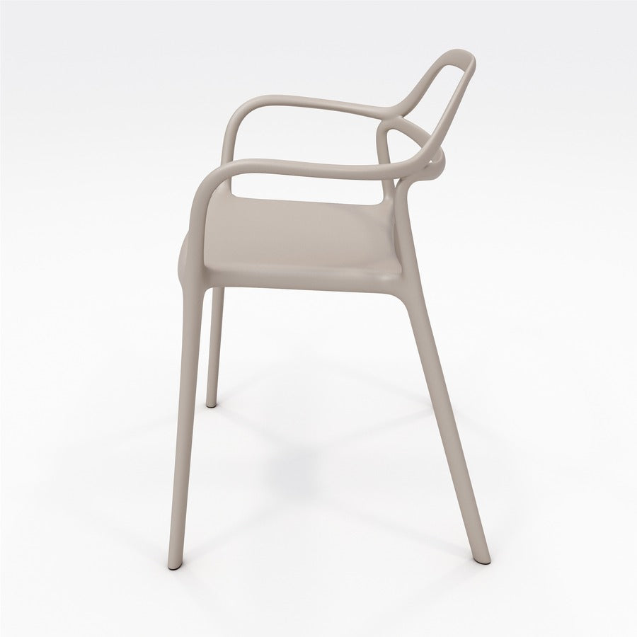 KFI Indoor/Outdoor Poly Guest Chair - Morel Seat Color - Polypropylene Seat Material - Morel Back Color - Polypropylene Back Material - Morel Frame Color - Polypropylene Frame Material - Four-legged Base - Armrest - 1 Each