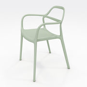 KFI Indoor/Outdoor Poly Guest Chair - Sage Seat Color - Polypropylene Seat Material - Sage Back Color - Polypropylene Back Material - Sage Frame Color - Polypropylene Frame Material - Four-legged Base - Armrest - 1 Each