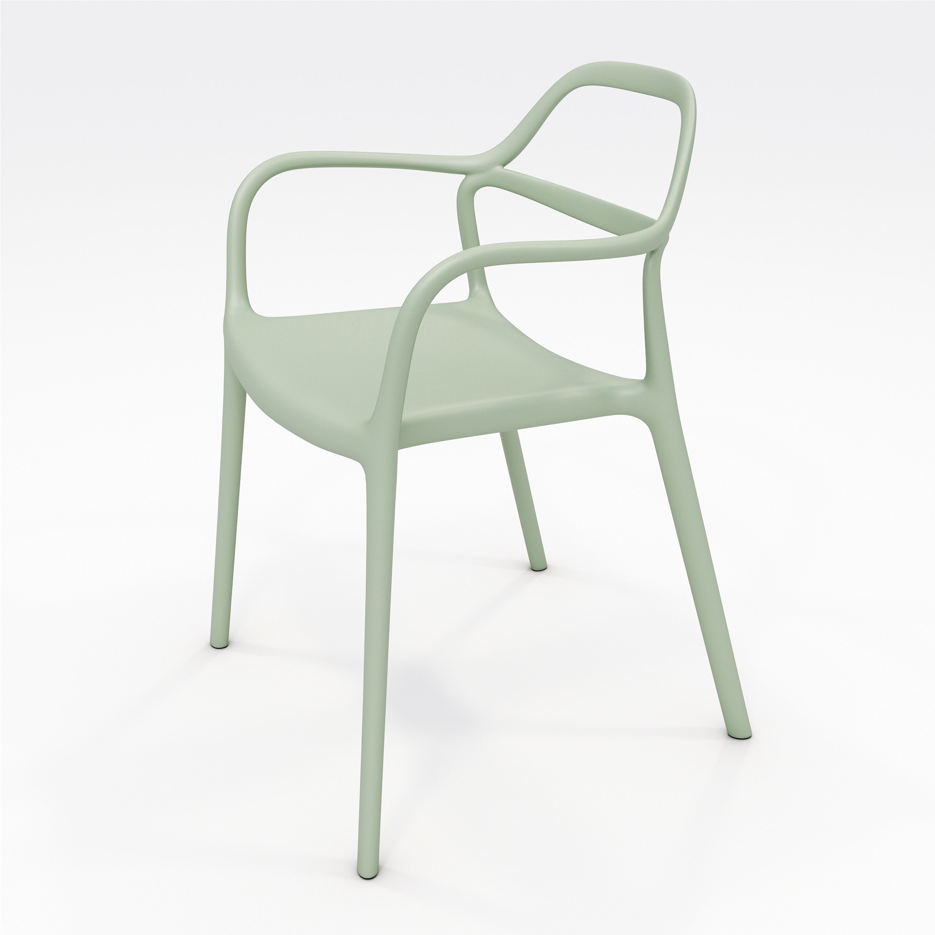 KFI Indoor/Outdoor Poly Guest Chair - Sage Seat Color - Polypropylene Seat Material - Sage Back Color - Polypropylene Back Material - Sage Frame Color - Polypropylene Frame Material - Four-legged Base - Armrest - 1 Each