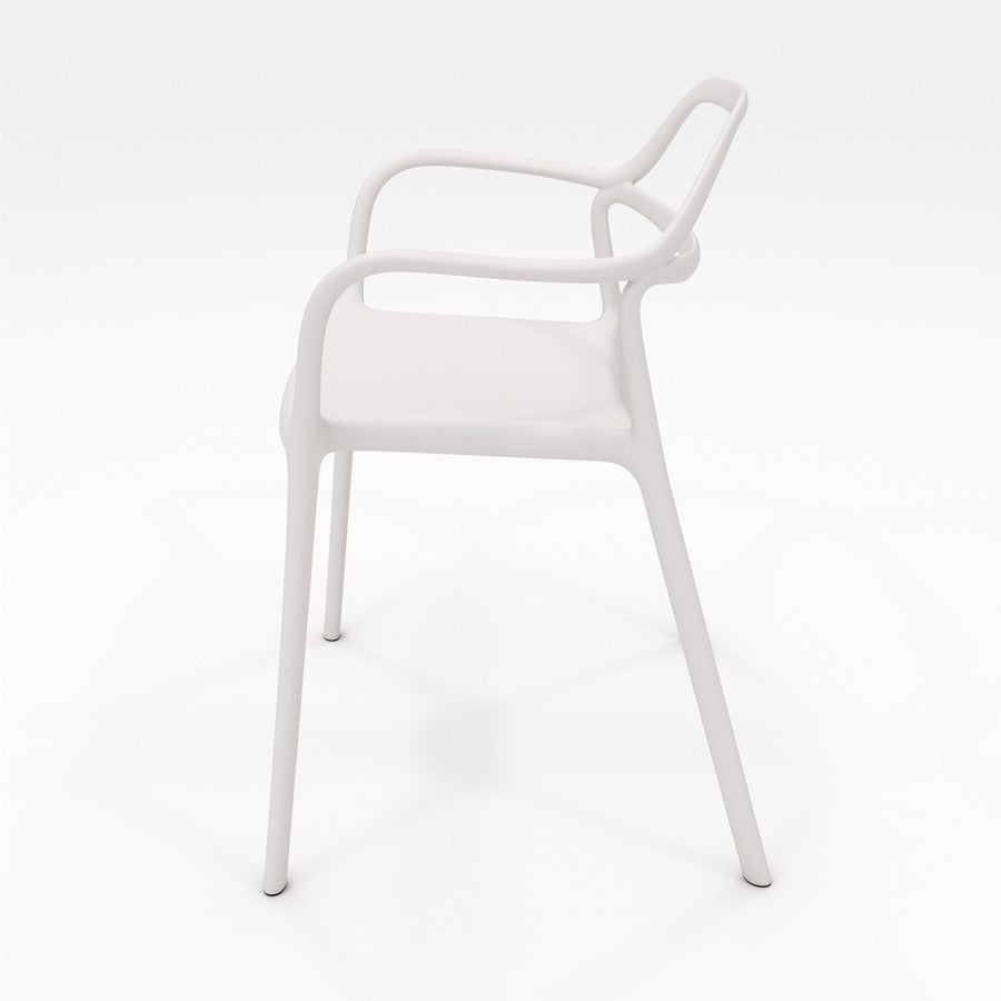KFI Indoor/Outdoor Poly Guest Chair - White Seat Color - Polypropylene Seat Material - White Back Color - Polypropylene Back Material - White Frame Color - Polypropylene Frame Material - Four-legged Base - Armrest - 1 Each