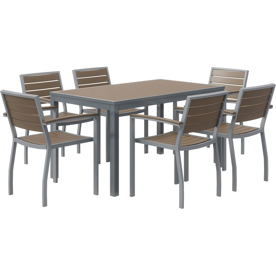 KFI Mocha Indoor/Outdoor Furniture - 29" Height x 32" Width x 55" Depth - Mocha Table Top - 1 Each