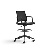 33" Height x 18" Width x 18" Depth Seat, 16" Height x 18" Width Back, 48" Height x 28" Width x 28" Depth Chair - Finish: Brushed Aluminum, Black - 1 Each