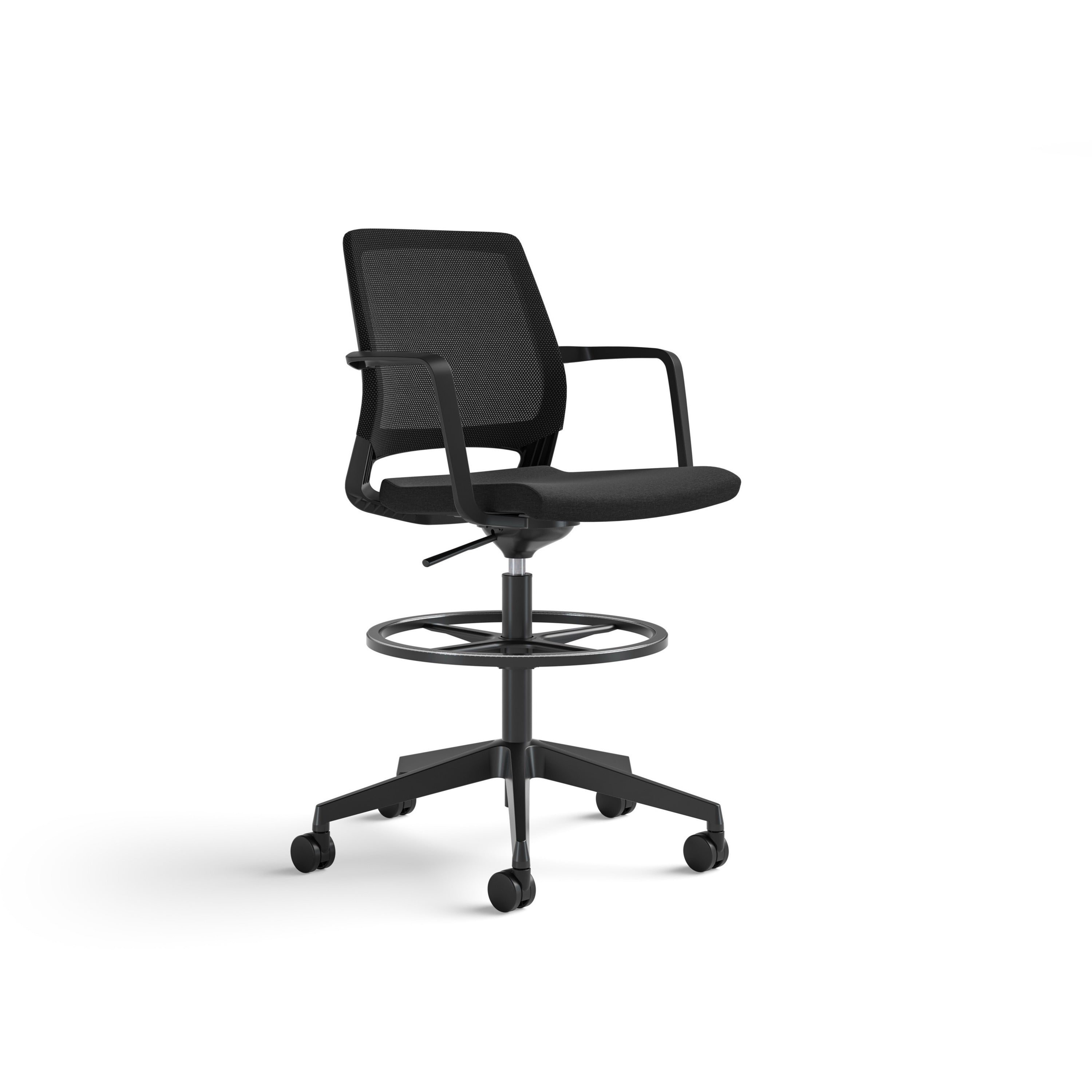 33" Height x 18" Width x 18" Depth Seat, 16" Height x 18" Width Back, 48" Height x 28" Width x 28" Depth Chair - Finish: Brushed Aluminum, Black - 1 Each