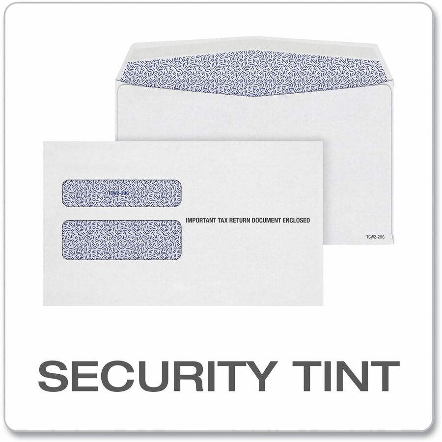 Document - 9 1/2" Width x 5 5/8" Length - Gummed - White - 24 / Pack