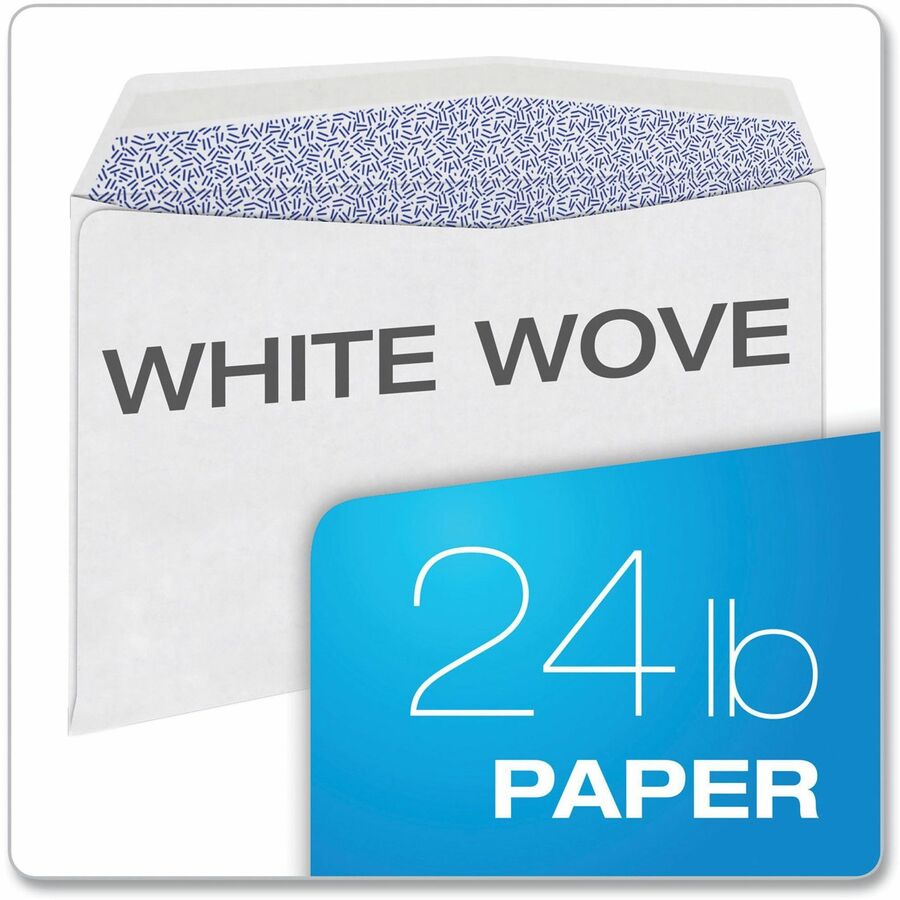 Document - 9 1/2" Width x 5 5/8" Length - Gummed - White - 24 / Pack