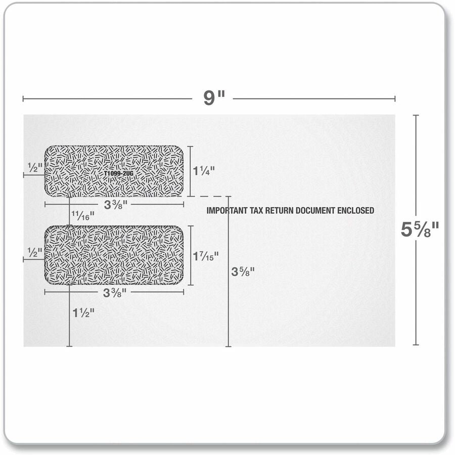 Adams 1098/1099 Tax Form Envelopes - Document - 9" Width x 5 5/8" Length - Gummed - White - 24 / Pack