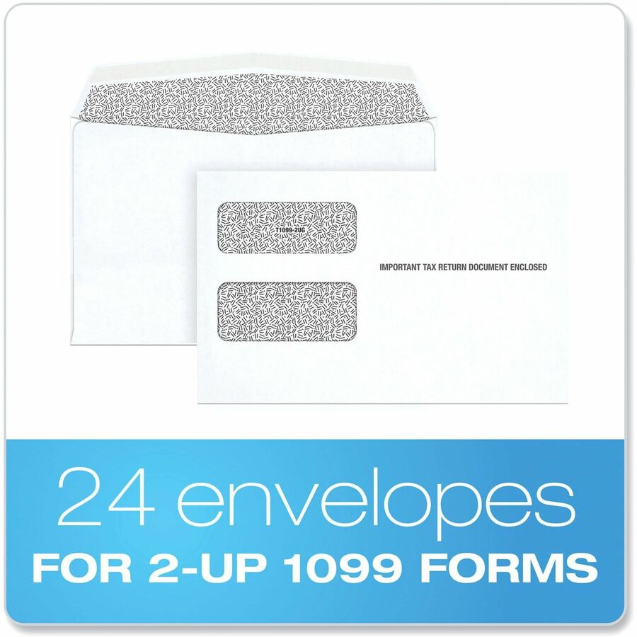 Adams 1098/1099 Tax Form Envelopes - Document - 9" Width x 5 5/8" Length - Gummed - White - 24 / Pack