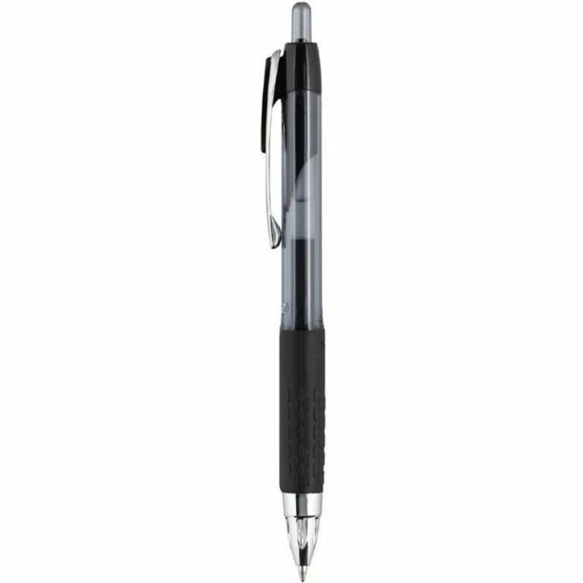 uniball™ 207 Gel Pen - 0.7 mm Medium Conical Pen Point - Refillable - Retractable - Black Ink - Gel-based - Translucent Black Plastic Barrel - Tungsten Carbide Tip - 8 / Pack