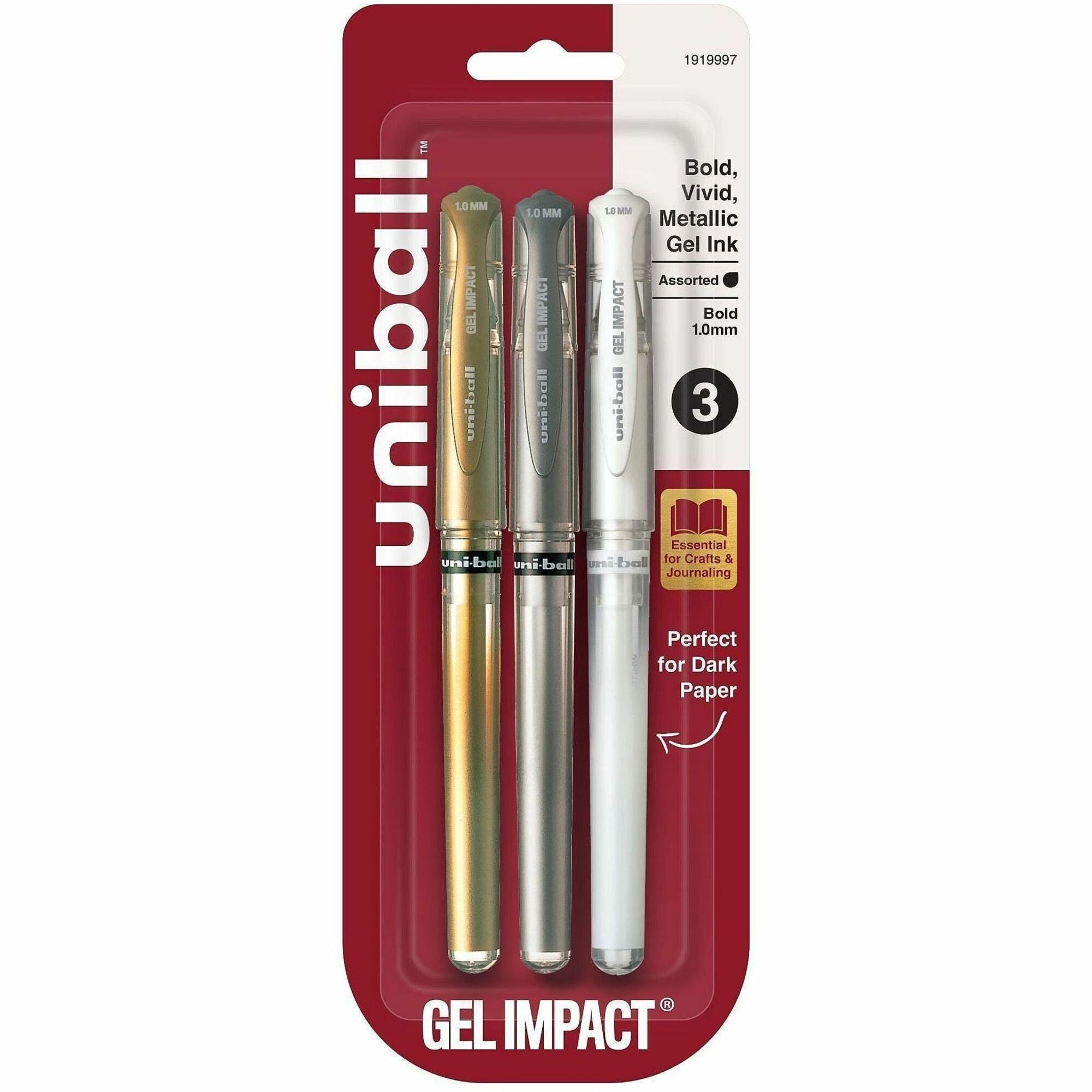 1 mm Bold Pen Point - Multi Ink - Gel-based - 3 / Pack