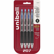 uniball™ 207 Gel Pen - 0.7 mm Medium Pen Point - Refillable - Retractable - Blue Ink - Gel-based - Plastic Barrel - Tungsten Carbide Tip - 4 / Pack