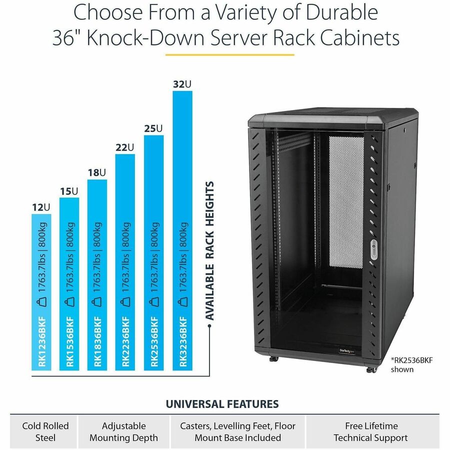 StarTech.com RK3236BKF Rack Cabinet