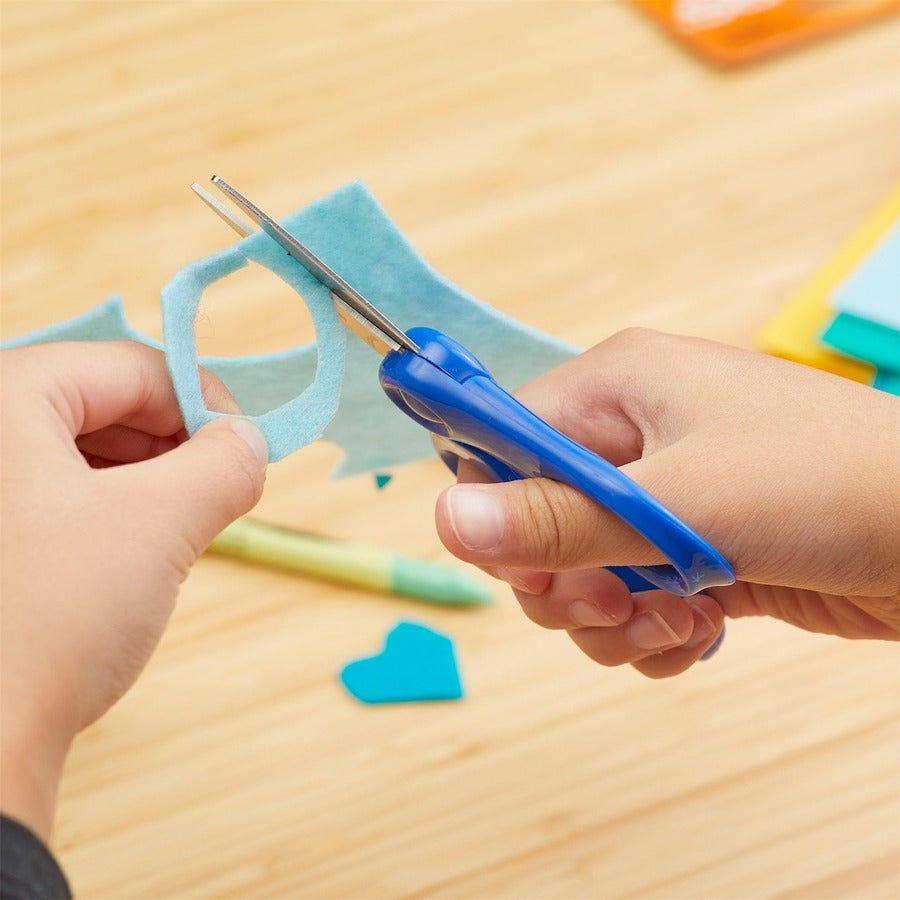 Fiskars 5" Pointed-tip Kids Scissors - 5" Overall Length Safety Edge Blade - Pointed Tip - Blue - 1 Each