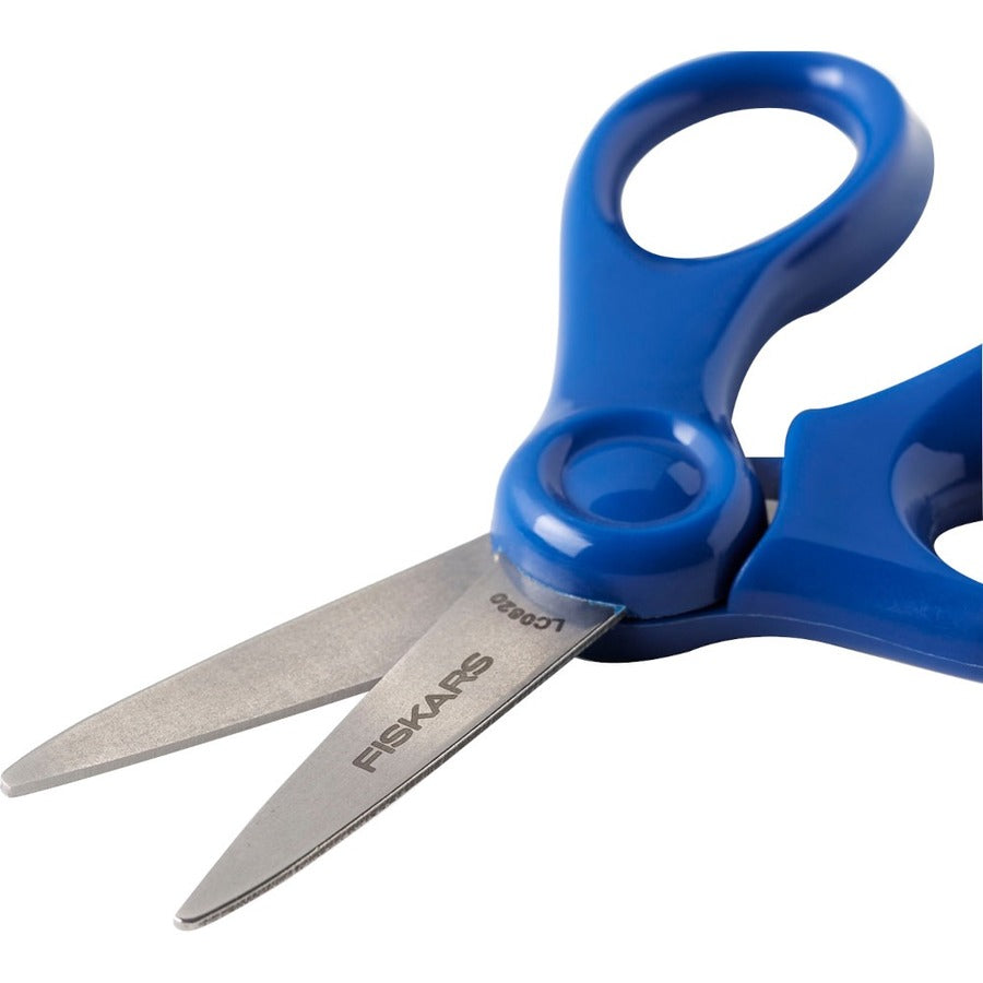 Fiskars 5" Pointed-tip Kids Scissors - 5" Overall Length Safety Edge Blade - Pointed Tip - Blue - 1 Each