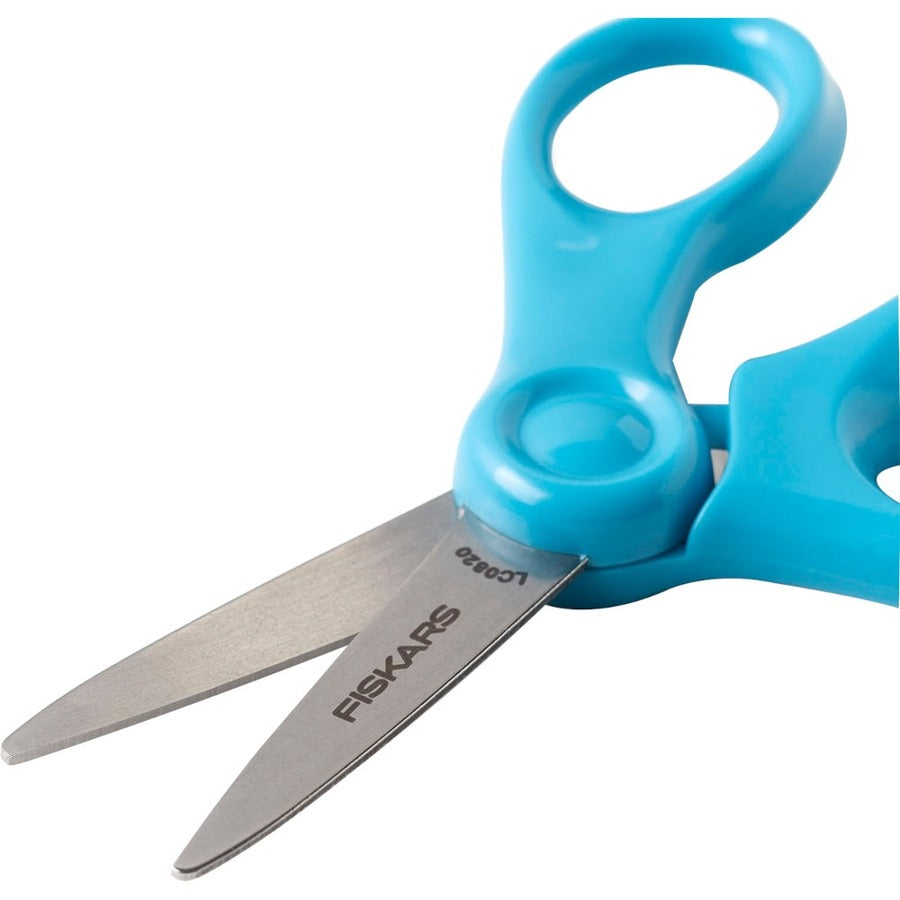 Fiskars 5" Pointed-tip Kids Scissors - 5" Overall Length Safety Edge Blade - Pointed Tip - Turquoise - 1 Each
