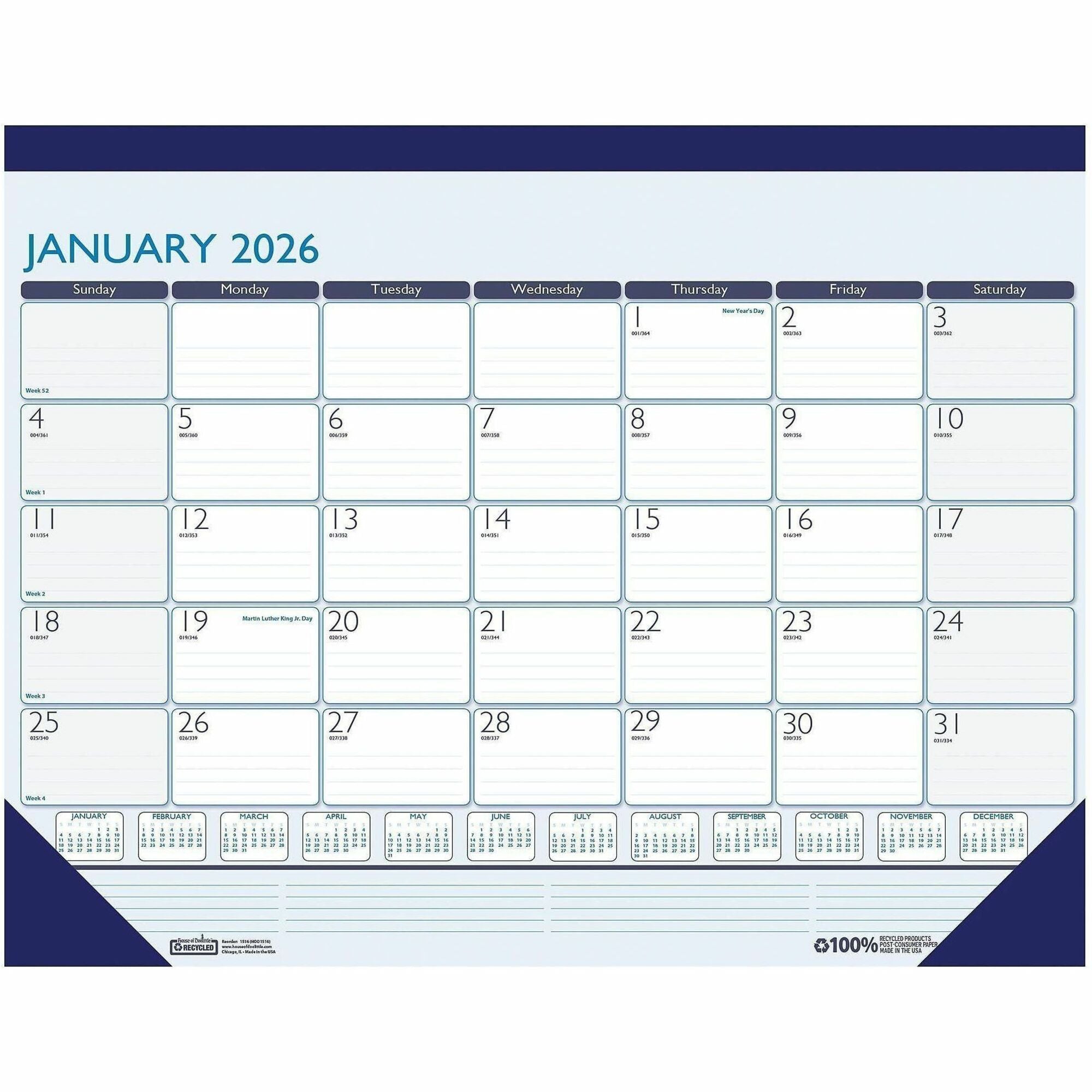 House of Doolittle Contempo Monthly Desk Pad