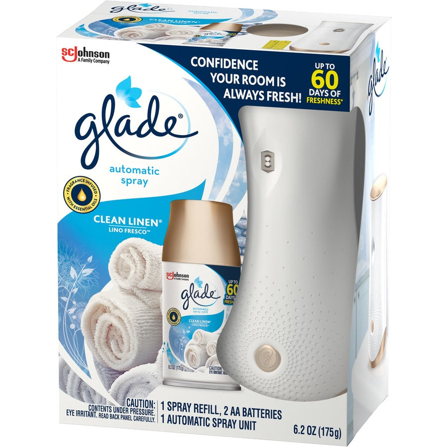 Glade Clean Linen Automatic Spray Kit - 6.20 oz - Clean Linen - 60 Day - 1 Pack