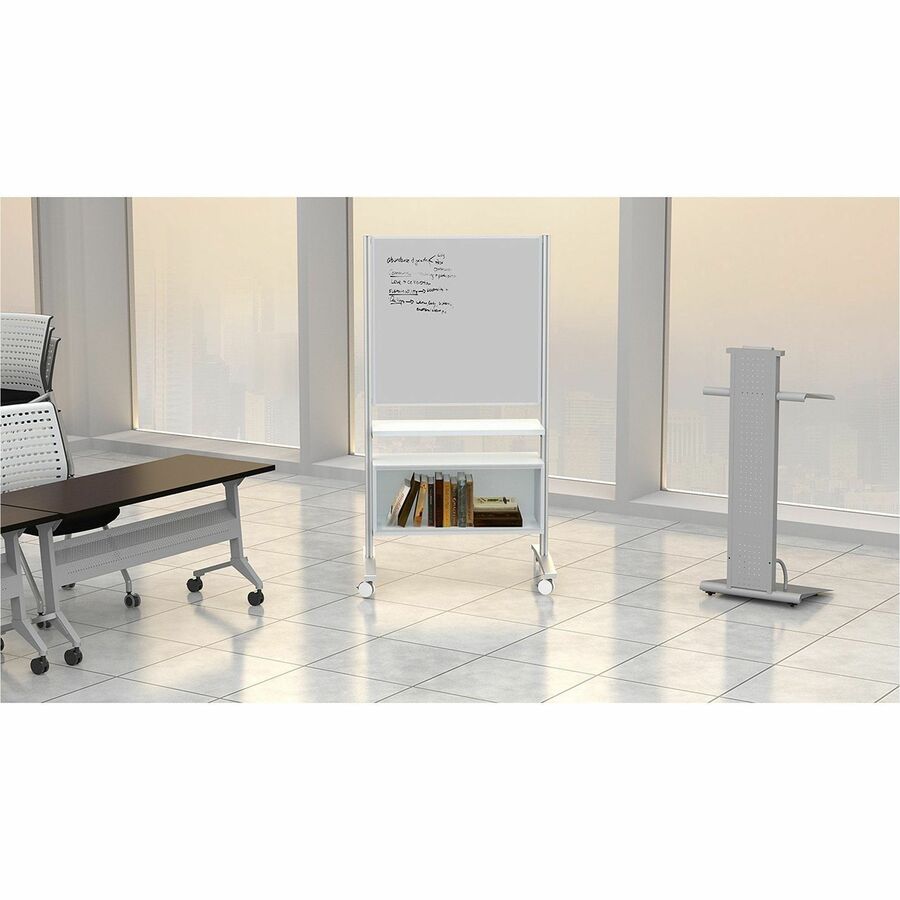 Safco Flip-N-Go Rectangular Training Table, Mocha Top, Black Base, 60"W x 24"D x 29"H, 150 lb Capacity, Low Pressure Laminate, 4 Locking Casters, Includes Ganging Kit, 1 Each