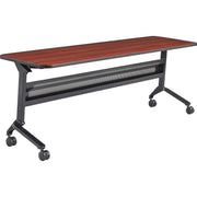 Safco Flip-N-Go Rectangular Training Table, Biltmore Cherry Top, Black Base, 72"W x 24"D x 29"H, 150 lb Capacity, Low Pressure Laminate, Includes Ganging Kit, 1 Each