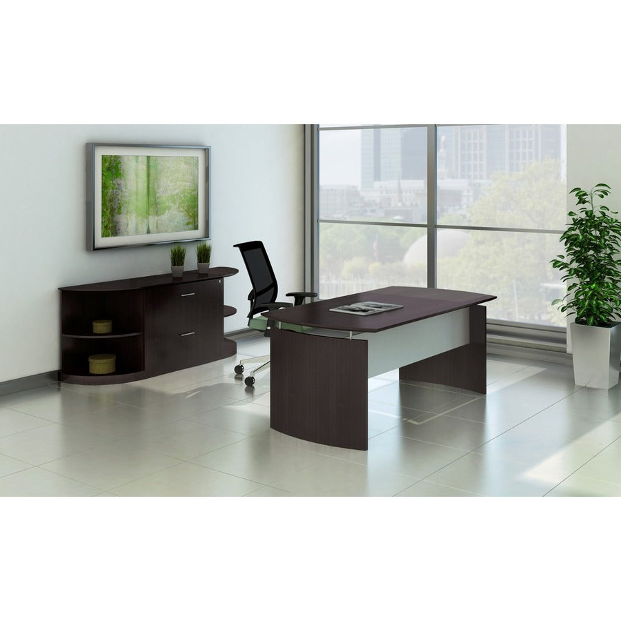 Safco Medina Mocha Laminate Office Unit, 2-Shelf Bookcase, 29.5"H x 20"W x 20"D, 1 Each