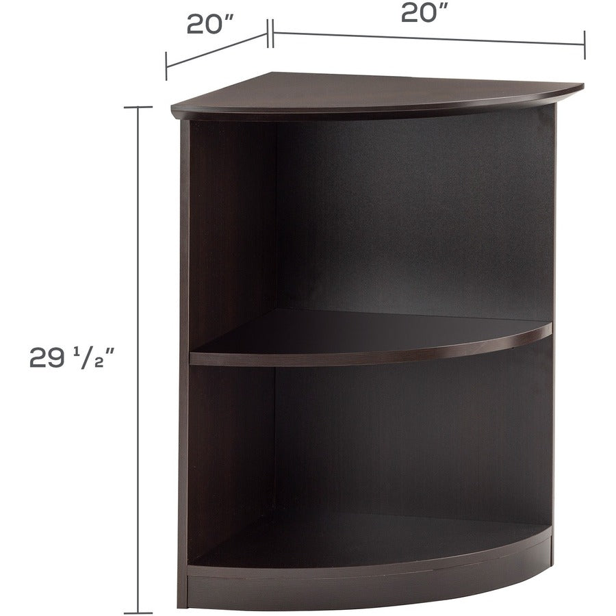 Safco Medina Mocha Laminate Office Unit, 2-Shelf Bookcase, 29.5"H x 20"W x 20"D, 1 Each