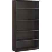 Safco Medina Mocha Laminate Bookcase, 5 Adjustable Shelves, 68"H x 36"W x 13"D, 1 Each
