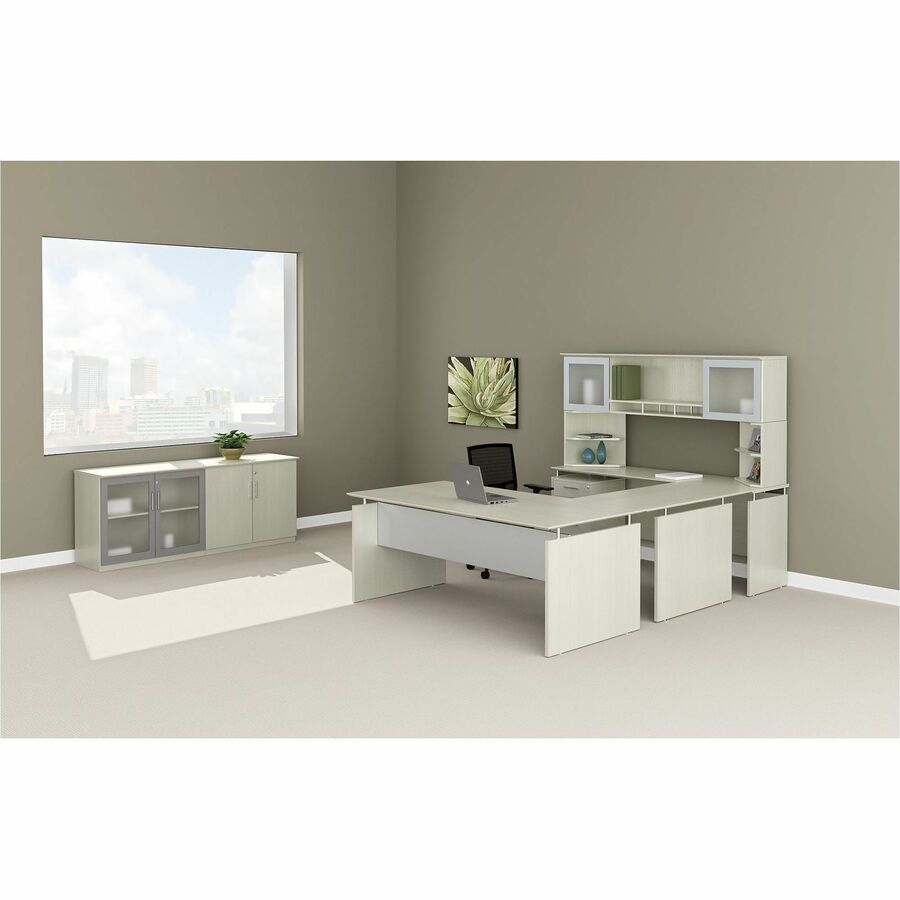 Safco Medina Textured Sea Salt Laminate Unit, 29.5" H x 48" W x 24" D, Beveled Edge, MDF and Laminate, 1 Each