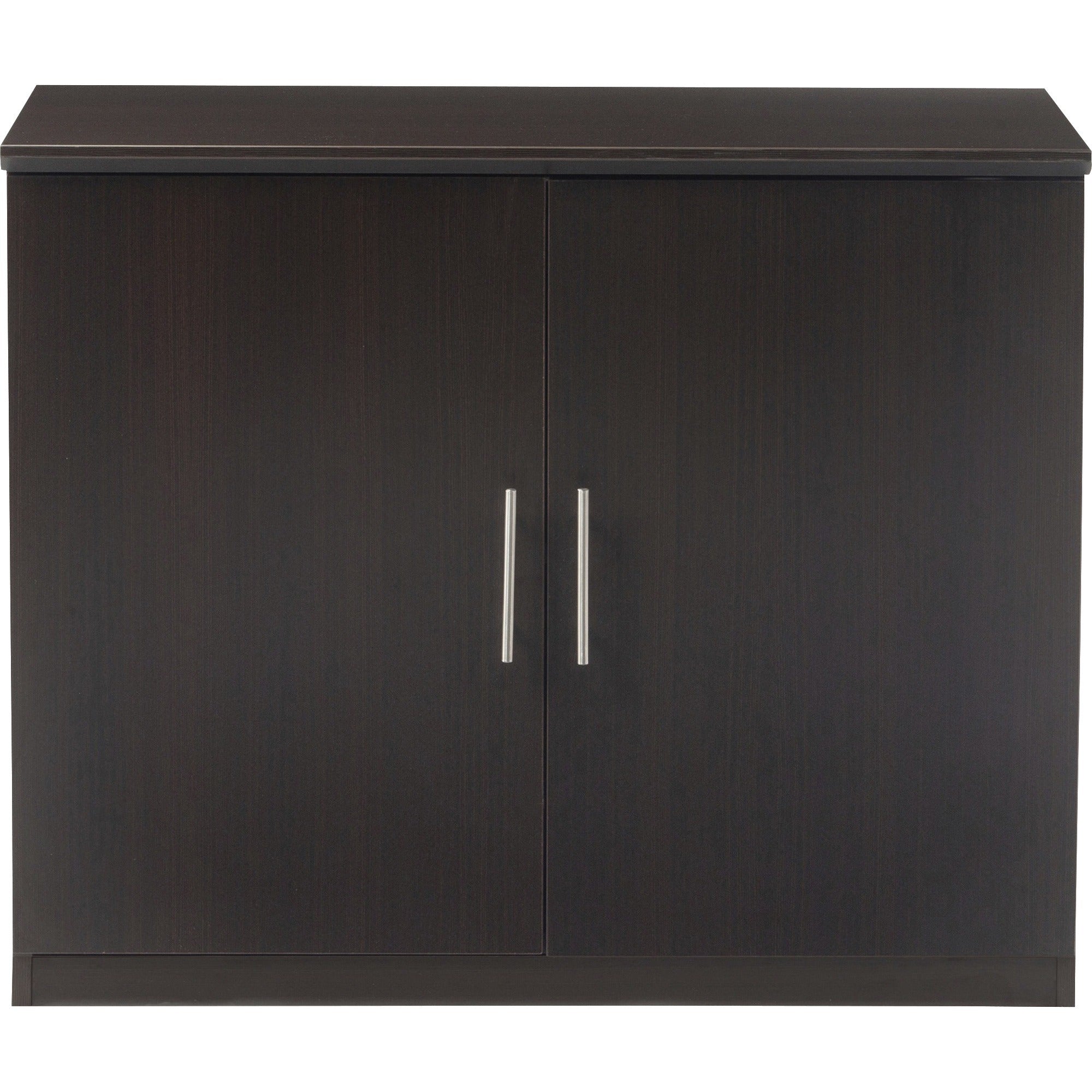 Safco Medina Mocha Laminate Office Unit, 2 Doors, 1 Adjustable Shelf, Beveled Edge, Medium Density Fiberboard, 29.5"H x 36"W x 20"D, Mocha Finish, 1 Each