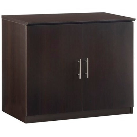 Safco Medina Mocha Laminate Office Unit, 2 Doors, 1 Adjustable Shelf, Beveled Edge, Medium Density Fiberboard, 29.5"H x 36"W x 20"D, Mocha Finish, 1 Each