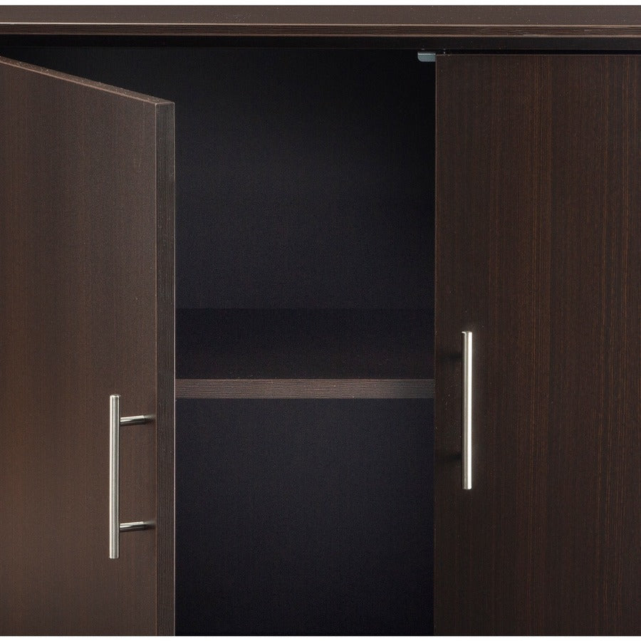 Safco Medina Mocha Laminate Office Unit, 2 Doors, 1 Adjustable Shelf, Beveled Edge, Medium Density Fiberboard, 29.5"H x 36"W x 20"D, Mocha Finish, 1 Each
