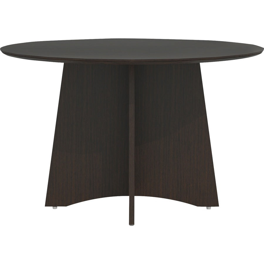 Safco Medina Mocha Laminate Office Unit, Round, 48" Diameter, 29.5" Height, Beveled Edge, MDF and Laminate, 1 Each