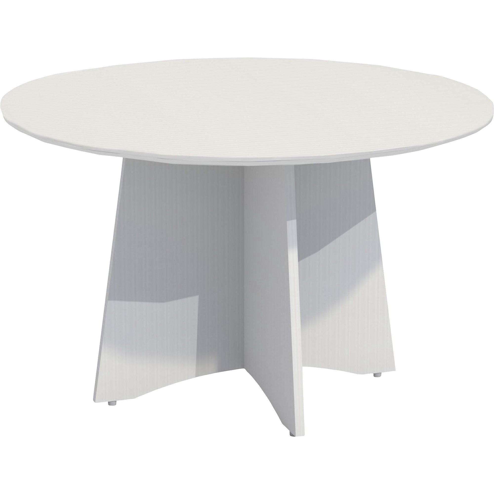 Safco Medina Textured Sea Salt Laminate Round Conference Table, 29.5"H x 48"W x 48"D, Beveled Edge, MDF and Laminate, 1 Each
