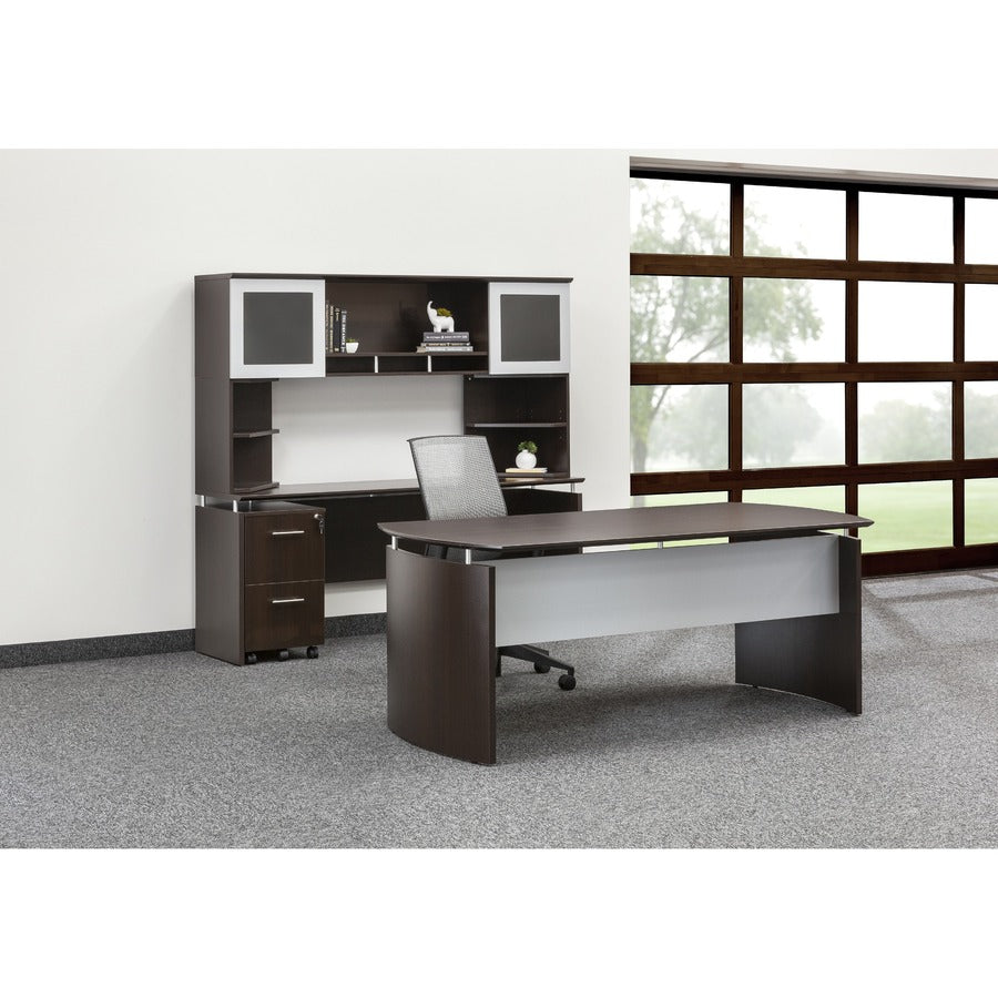 Safco Medina Mocha Laminate Office Unit, 20"H x 15"W x 15"D, 2 Shelves, Beveled Edge, Medium Density Fiberboard & Laminate, Mocha Finish, 1 Each