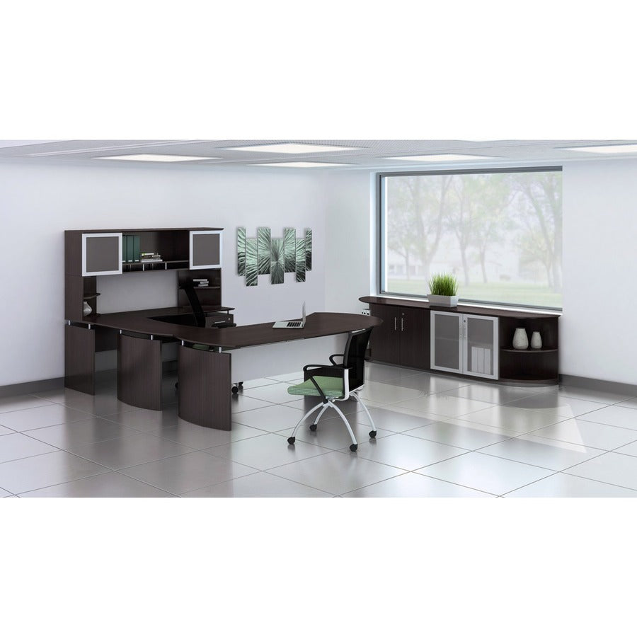 Safco Medina Mocha Laminate Office Unit, 29.5"H x 72"W x 20"D, Beveled Edge, MDF and Laminate, Mocha Finish, 1 Each