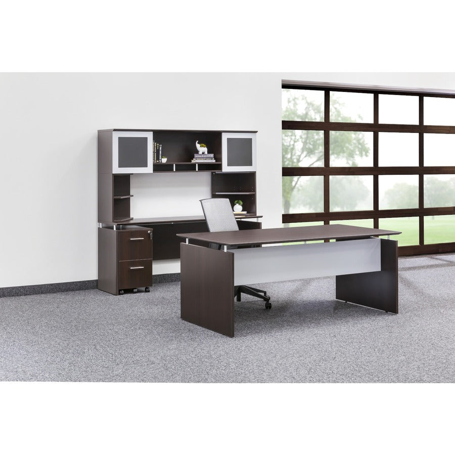 Safco Medina Mocha Laminate Office Unit, 29.5"H x 72"W x 20"D, Beveled Edge, MDF and Laminate, Mocha Finish, 1 Each