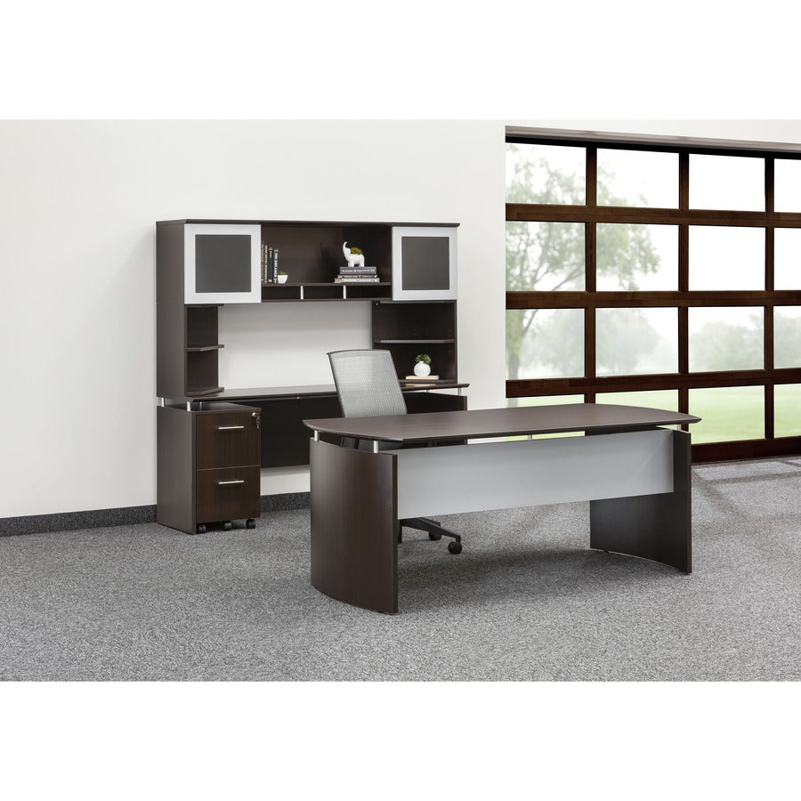 Safco Medina Mocha Laminate Office Unit, 29.5"H x 72"W x 36"D, Beveled Edge, Medium Density Fiberboard, Laminate Finish, Brown, 1 Each