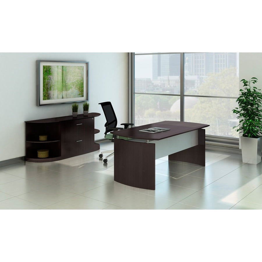 Safco Medina Mocha Laminate Office Unit, 29.5"H x 72"W x 36"D, Beveled Edge, Medium Density Fiberboard, Laminate Finish, Brown, 1 Each
