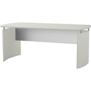 Safco Medina Textured Sea Salt Laminate Desk, 29.5"H x 72"W x 36"D, Beveled Edge, MDF and Laminate, Silver Modesty Panel, 1 Each