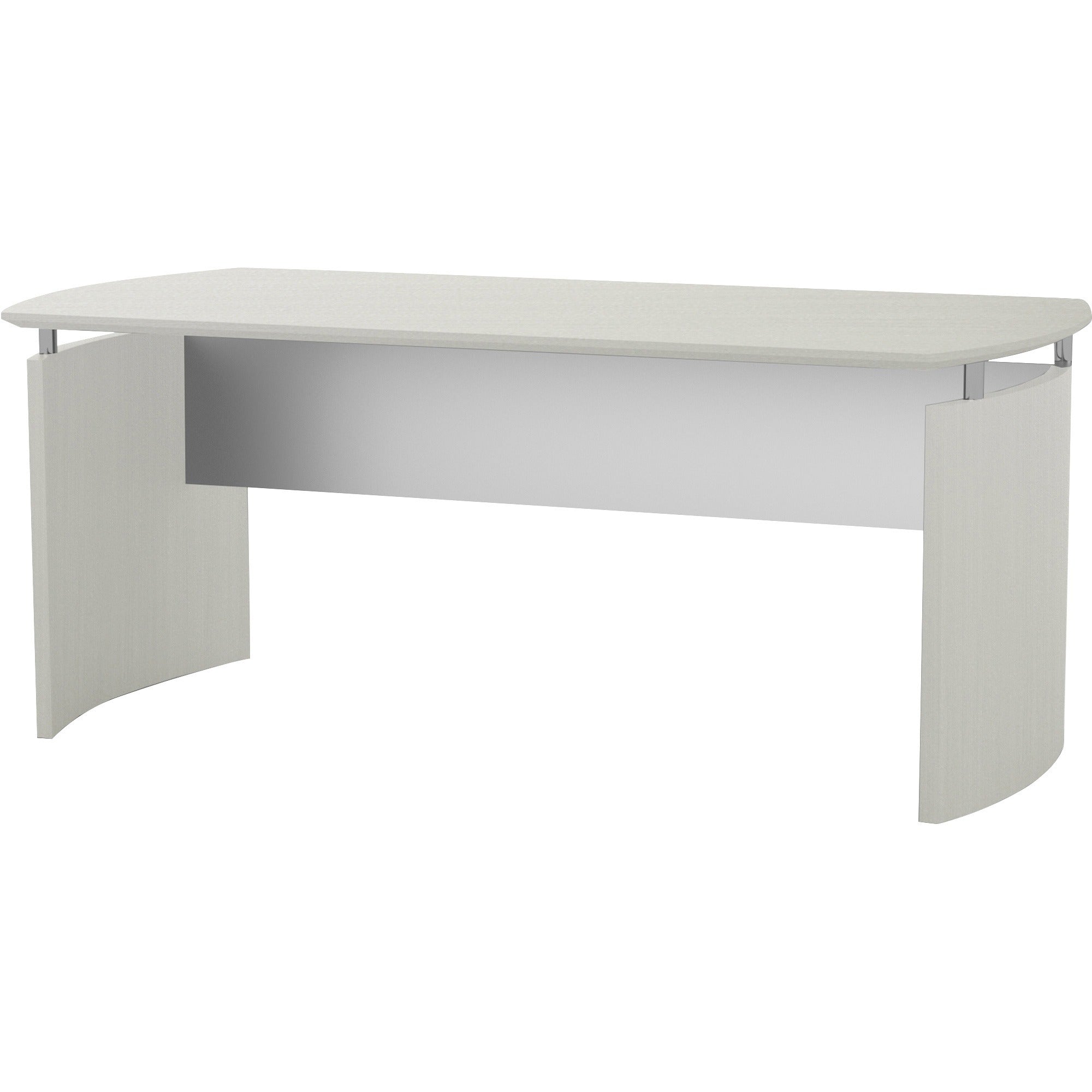 Safco Medina Textured Sea Salt Laminate Desk, 29.5"H x 72"W x 36"D, Beveled Edge, MDF and Laminate, Silver Modesty Panel, 1 Each