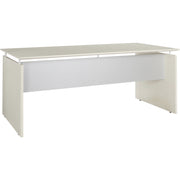Safco Medina Textured Sea Salt Laminate Desk, 42.8"H x 72"W x 36"D, Beveled Edge, Silver Accents, MDF and Laminate, 1 Each
