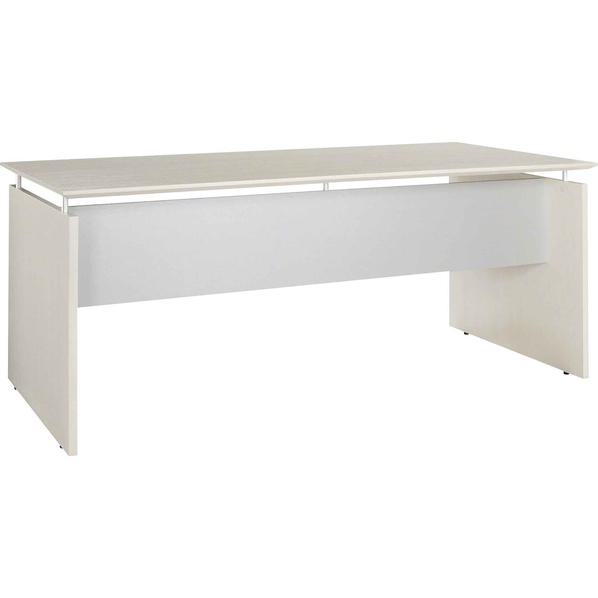Safco Medina Textured Sea Salt Laminate Desk, 42.8"H x 72"W x 36"D, Beveled Edge, Silver Accents, MDF and Laminate, 1 Each