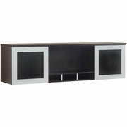 Safco Medina Mocha Laminate Office Unit, 18.3"H x 63"W x 15"D, 2 Doors, 4 Shelves, Beveled Edge, MDF and Laminate, Mocha Finish, 1 Each