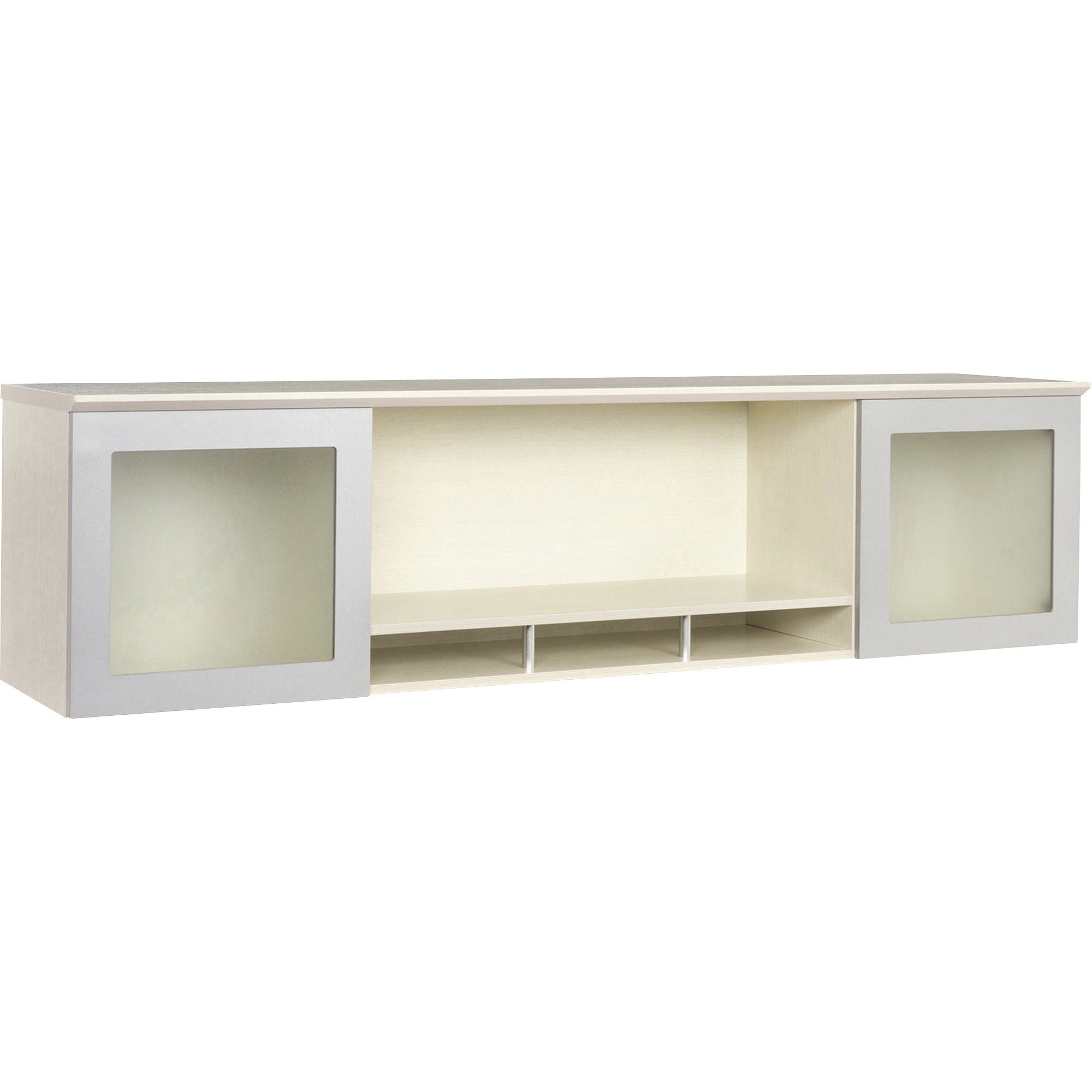Safco Medina Textured Sea Salt Laminate Unit, 18.3"H x 63"W x 15"D, 2 Doors, 4 Shelves, Beveled Edge, MDF and Laminate, 1 Each