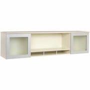 Safco Medina Textured Sea Salt Laminate Unit, 18.3"H x 72"W x 15"D, 2 Doors, 4 Shelves, Beveled Edge, MDF and Laminate, 1 Each