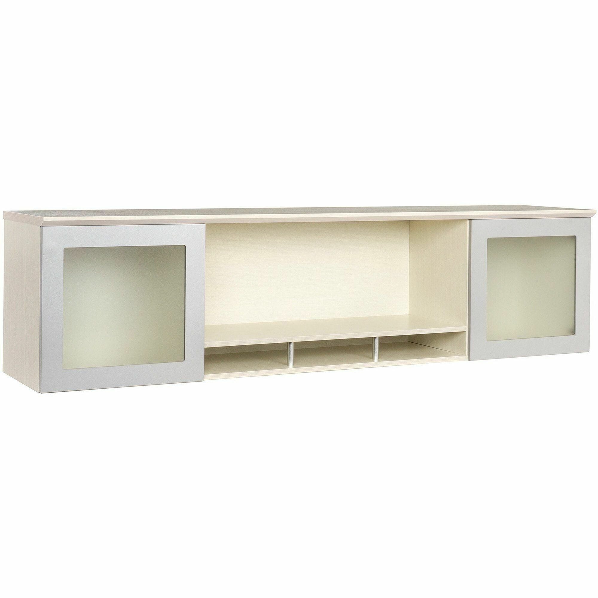 Safco Medina Textured Sea Salt Laminate Unit, 18.3"H x 72"W x 15"D, 2 Doors, 4 Shelves, Beveled Edge, MDF and Laminate, 1 Each