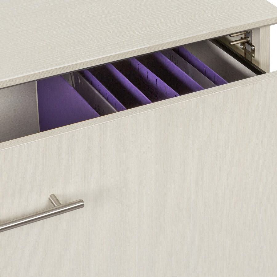 Safco Medina Textured Sea Salt Laminate Lateral File, 1" Thick Work Surface, 29.5"H x 36"W x 20"D, MDF, Beveled Edge, 1 Each