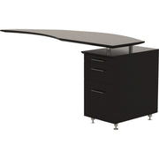 Safco Medina Mocha Laminate Office Unit, L-shaped, 1" thick work surface, 3 drawers, single right pedestal, beveled edge, MDF construction, mocha laminate finish, 29.5"H x 63"W x 24"D, 1 each
