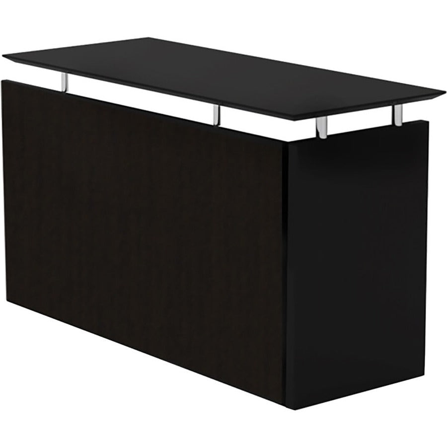 Safco Medina Mocha Laminate Office Unit, 1" Thick Work Surface, 29.5"H x 48.5"W x 20"D Return, Beveled Edge, Medium Density Fiberboard, 1 Each