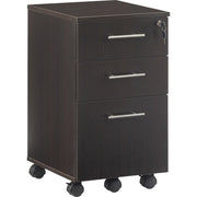 Safco Medina Mobile Pedestal, 3 Drawers, Single Pedestal, Beveled Edge, MDF & Laminate, Mocha Finish, 26.8"H x 15.5"W x 18"D, 1 Each
