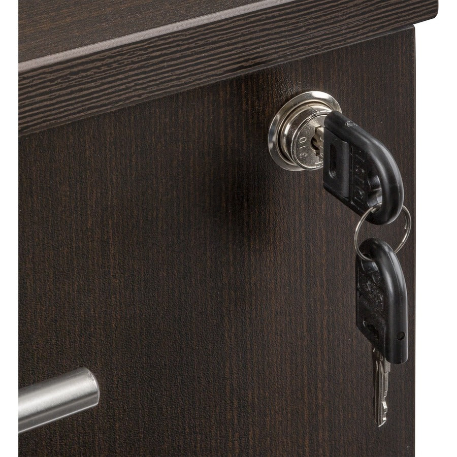 Safco Medina Mobile Pedestal, 3 Drawers, Single Pedestal, Beveled Edge, MDF & Laminate, Mocha Finish, 26.8"H x 15.5"W x 18"D, 1 Each
