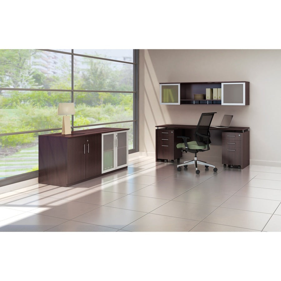 Safco Medina Mobile Pedestal, 3 Drawers, Single Pedestal, Beveled Edge, MDF & Laminate, Mocha Finish, 26.8"H x 15.5"W x 18"D, 1 Each